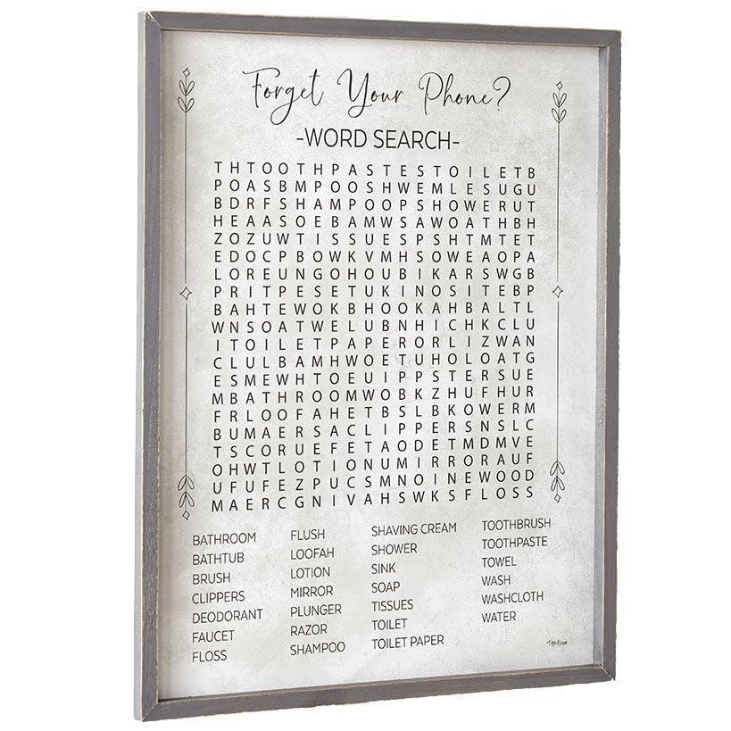 Funny Bathroom Wall Art - Word Search