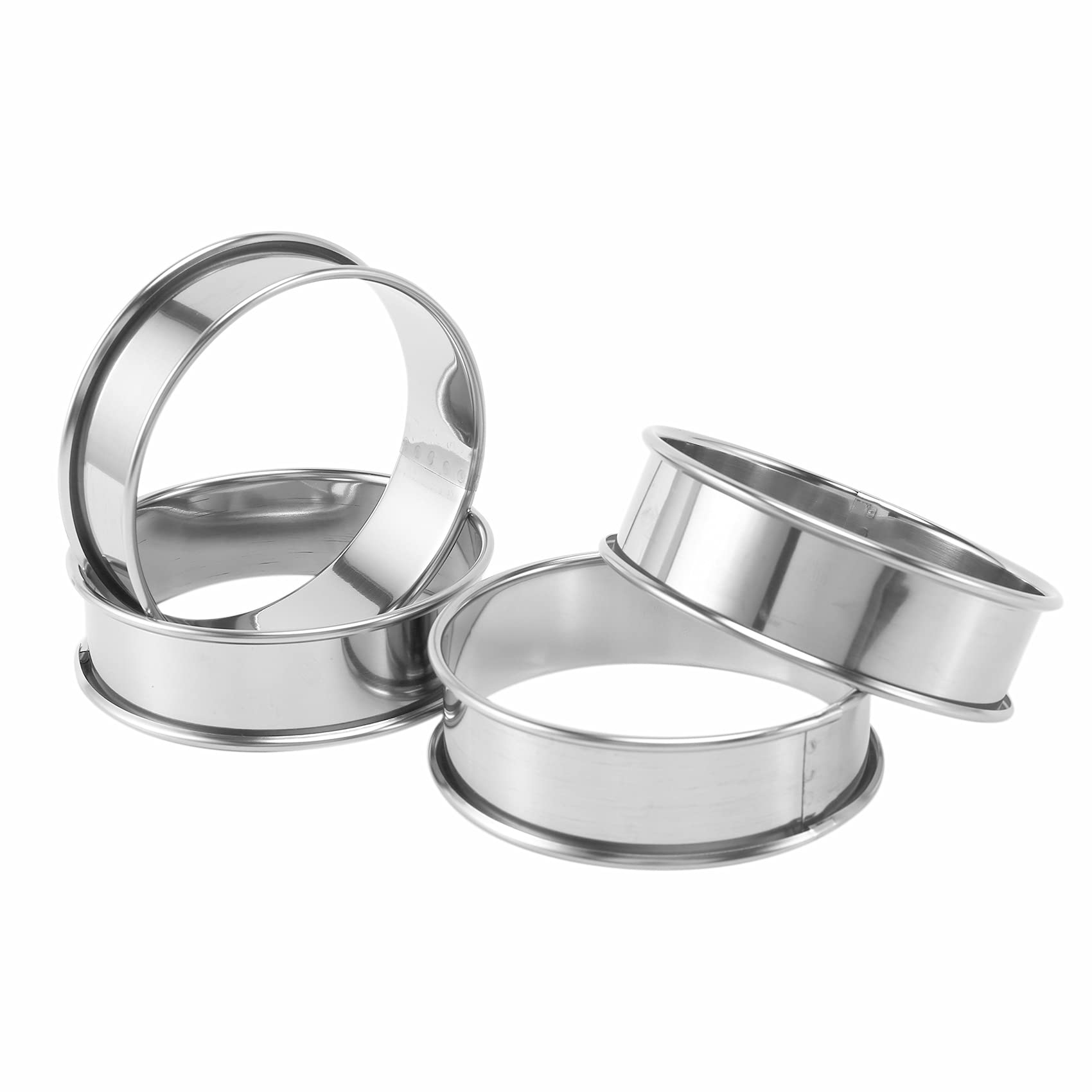 Herklotzn Double Rolled Tart Rings, English Muffin Rings Crumpet Rings 4