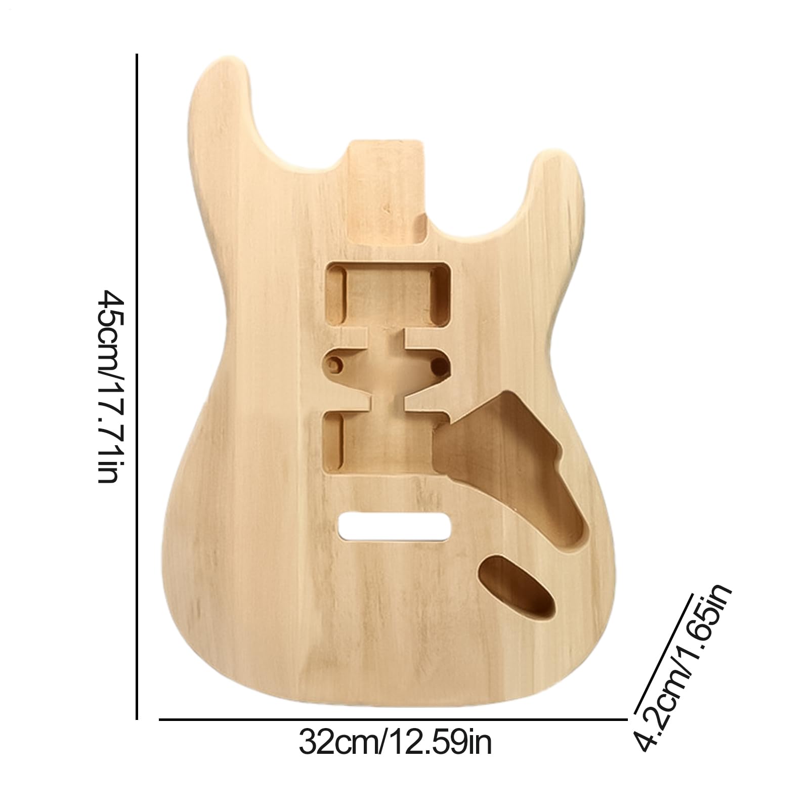 Corpo di Chitarra Non Lavorato Grezzo Accessorio per Costruzione Strumenti | Parte Grezza Non Finita Per Laboratorio Studio Aula Principianti Professionisti Musicisti Hobbisti