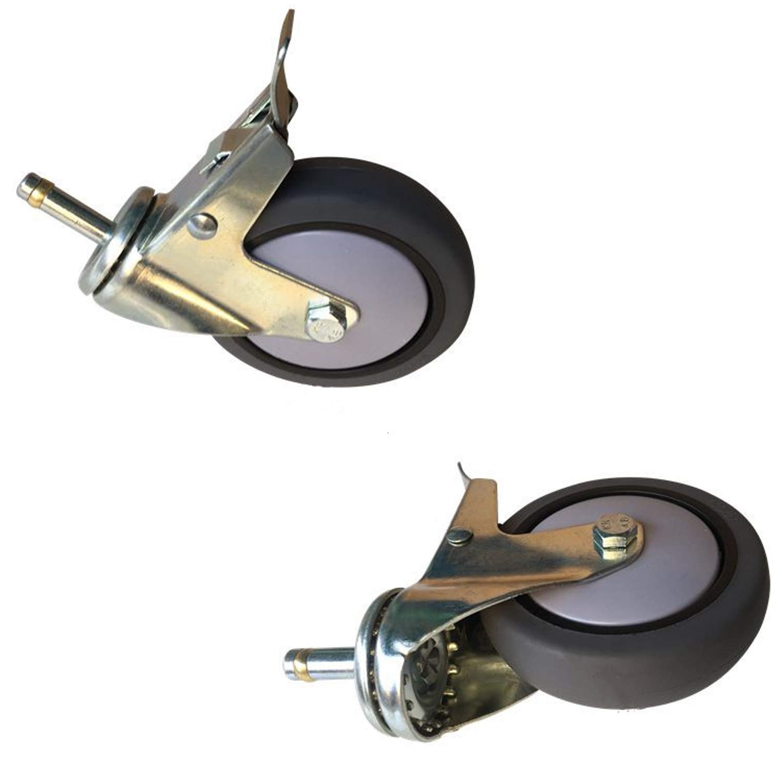 LUNEZY Roues à Tige pivotantes 10,2 cm 100 mm Roulette de Chariot Mobile à roulettes Robustes, Convient pour Les Chariots de Voitures-Restaurants, Lot de 4 Portant Une Charge de Roue de 8