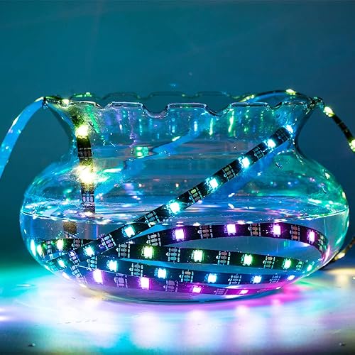 Miniatura 9 de KWMSTPLT WS2812b - Tira de píxeles LED direccionable individualmente de 300 píxeles 5 M, programable, a todo color, SMD 5050 RGB, tira flexible de