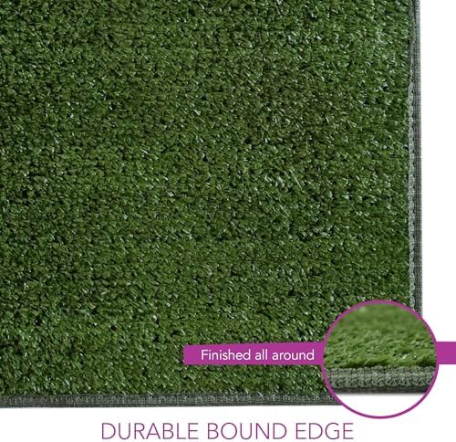 iCustomRug Indoor/Outdoor Turf Carpet & Rugs, Synthetic Grass Artificial Grass for Decks, Patios, Yards, Camping, Boats, Finished Edges with Binding Tape, 6 x 20ft in Lawn Green - 4