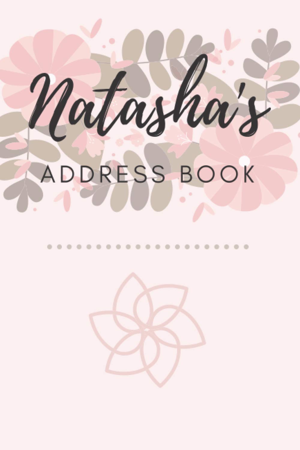 Address Book | Natasha: 6 x 9 Inches | 208 Entries | 104 Pages | Contact Book | Alphabetical with Letter on Each Page | Name | Address | Phone Numbers | Email | Notes