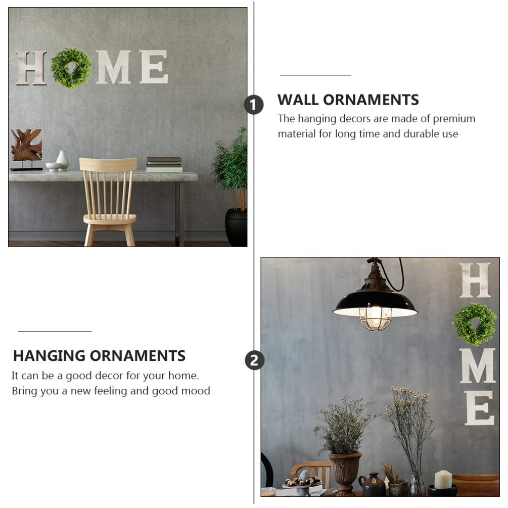 Homoyoyo Adorno Colgante de Madera Blanco Letras Home para Decoración de Pared en Oficina en Casa y Fotografía, Diseño Único y Elegante