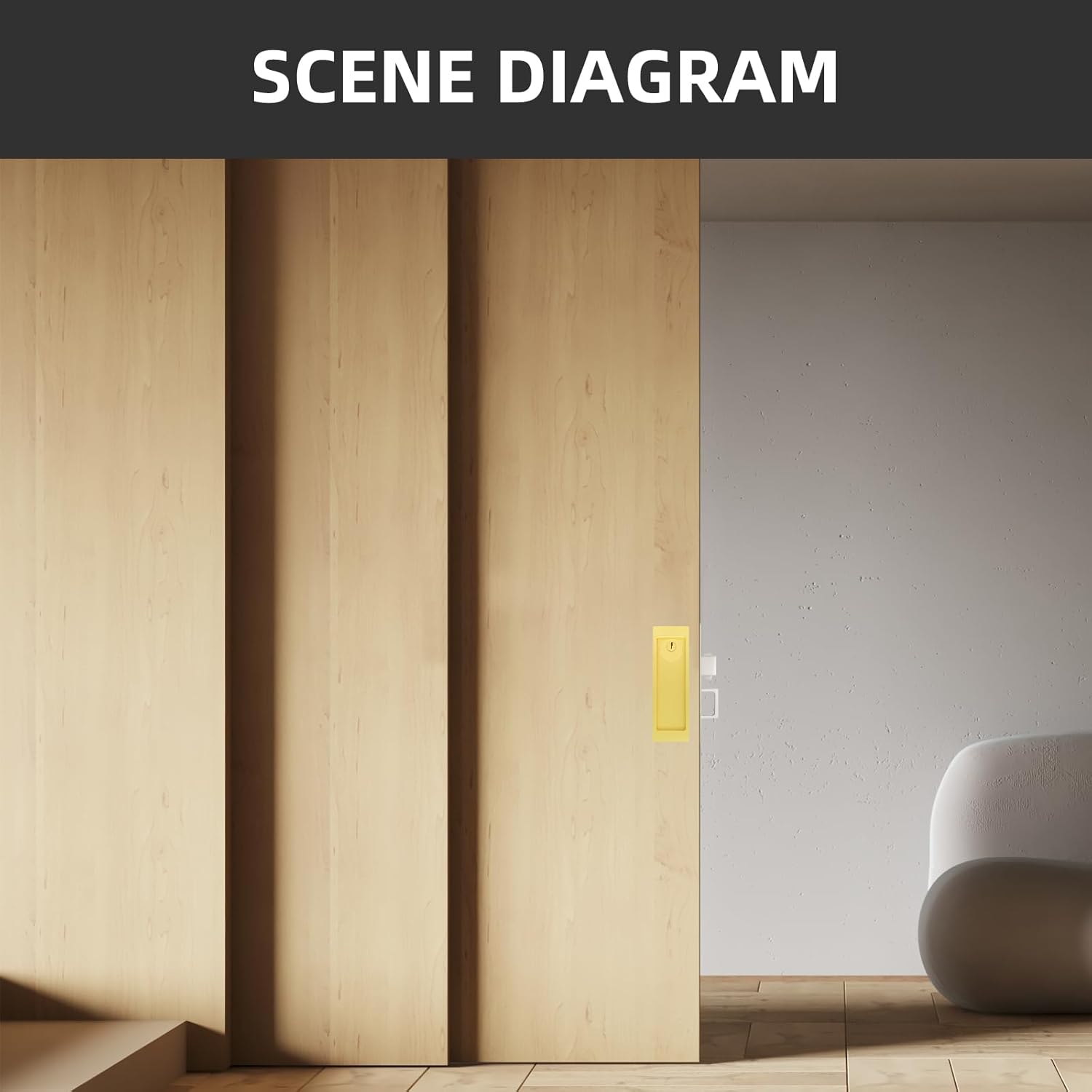 Pocket Door Lock,Modern Rectangular Pocket Door Hardware, Finger Flush Pulls with Edge Pull for Pocket Doors, Sliding Doors,Folding Doors etc (Gold, Keyed Lock)