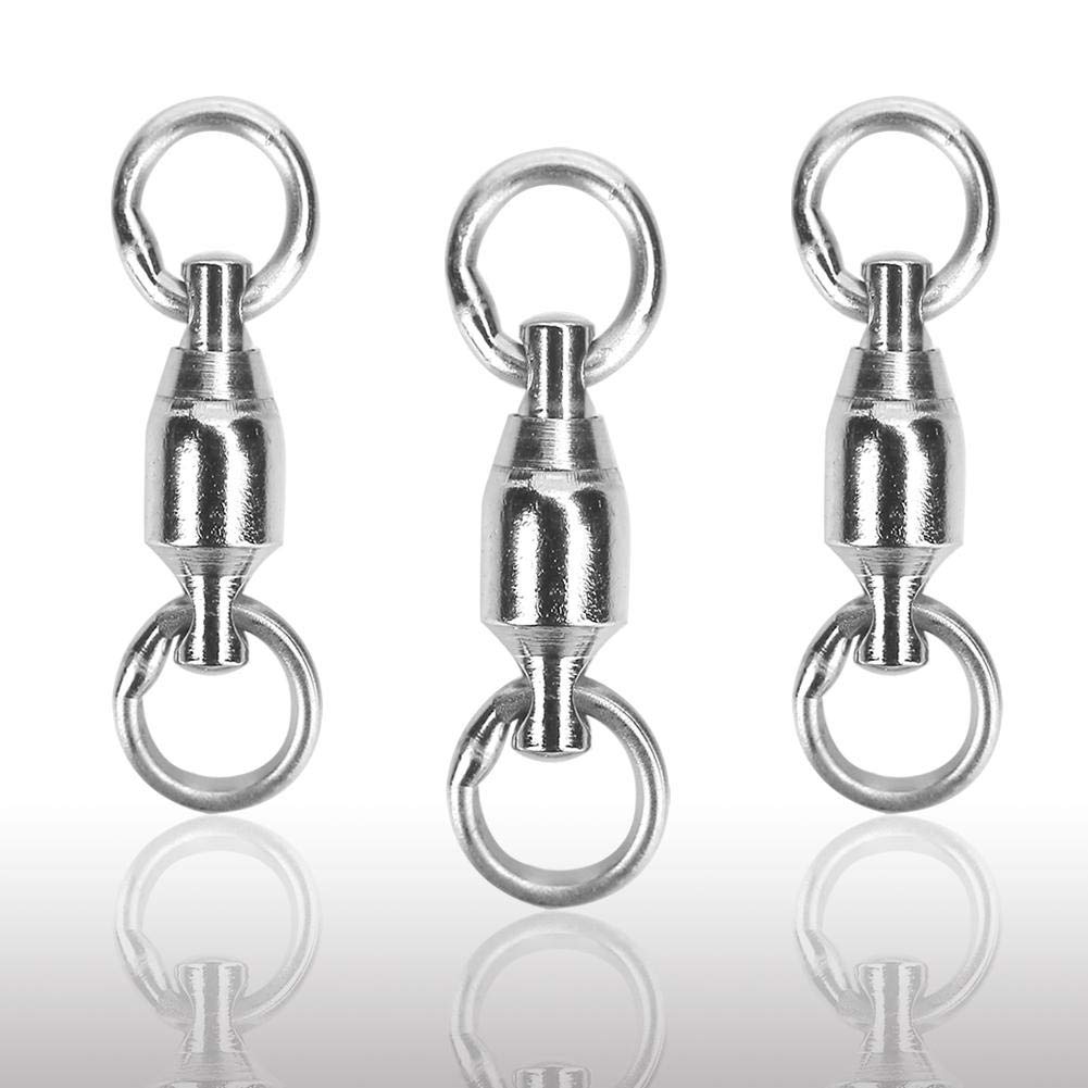 Alomejor Rodamiento de Bolas de Pesca Eslabón Giratorio de Alta Resistencia de Acero Inoxidable Pesca Rolling Snap señuelo Conectores para la Pesca en el mar océano