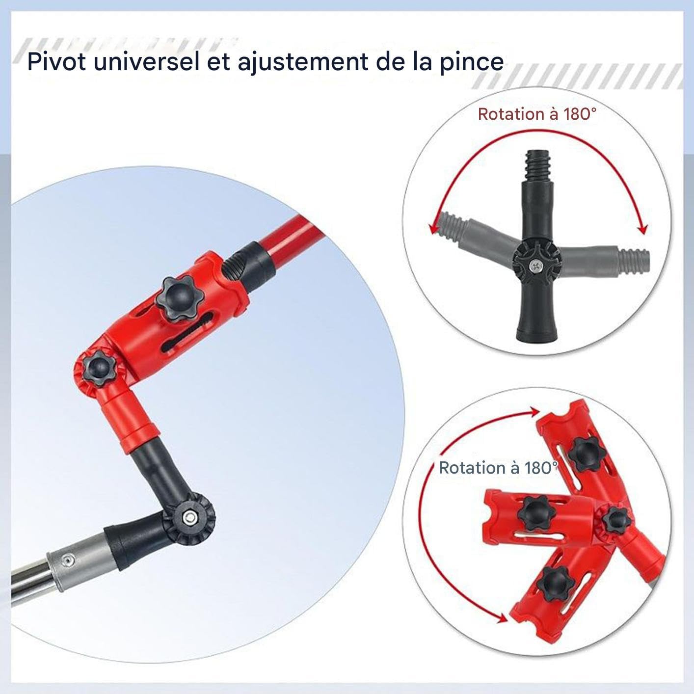 Outils de Nettoyage de Gouttières | Brosse de Toit à Manche Télescopique | Poteau d'Accès Long de 3,2 mètres pour Le Toit, Qui Permet d'Enlever Les Branches et Les Débris, sans Avoir Besoin d'Échelle