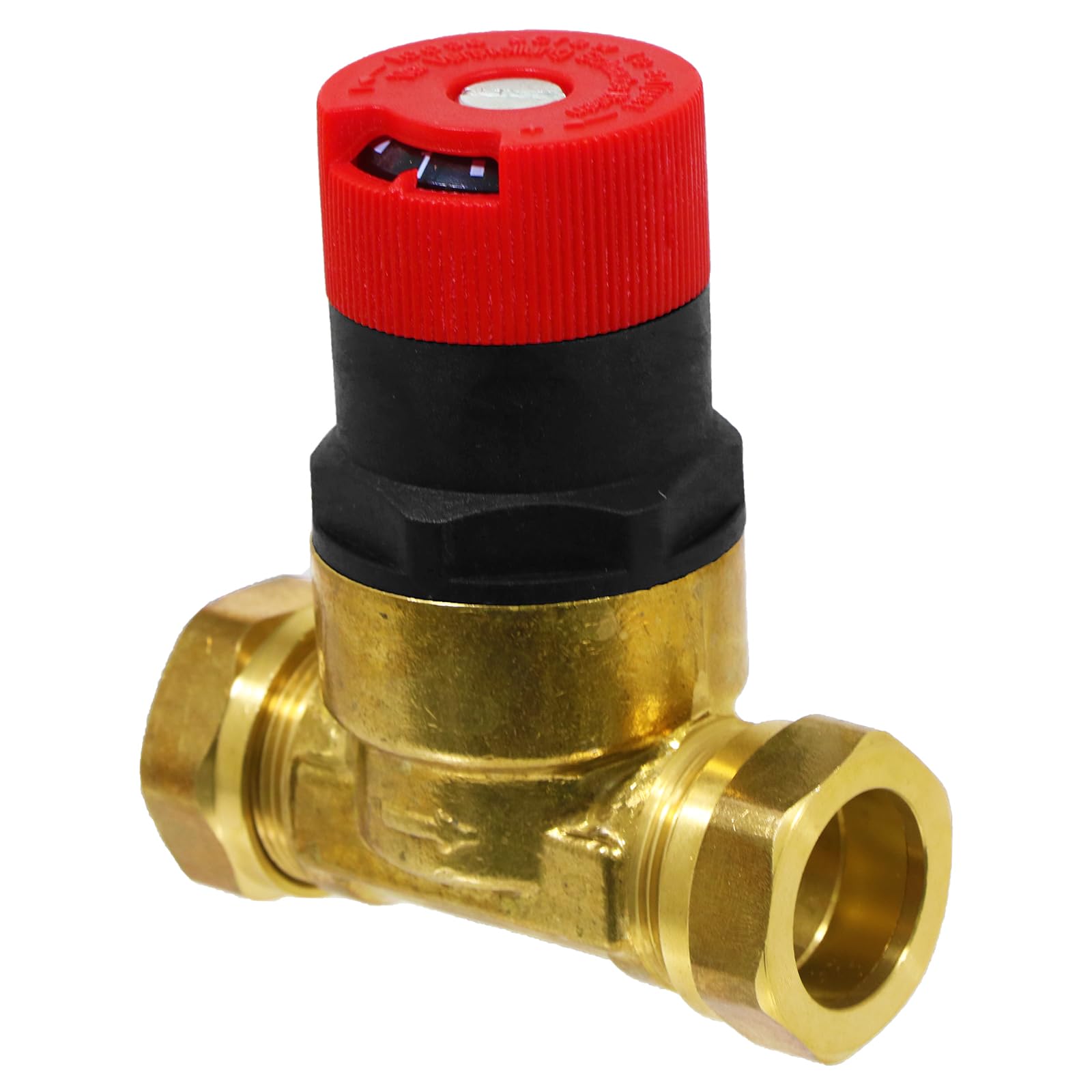 Spares2go Brass 22Mm Straight Automatic Bypass Valve Abv Auto Boiler Trv Radiator Pressure (50L P/M)