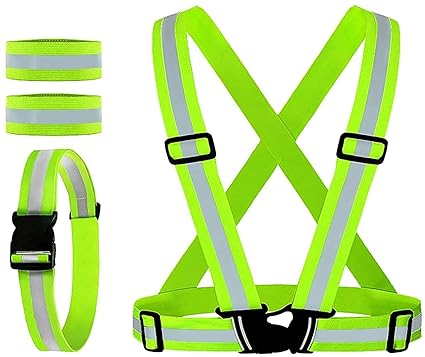 Afpin High Visibility Protective - Night Cycling Reflector | Cycle Reflector Belt | Cycle reflectors for Bicycle | Night Reflector Jacket | Cycle Night Jacket | Adjustable Vest Safety Jacket
