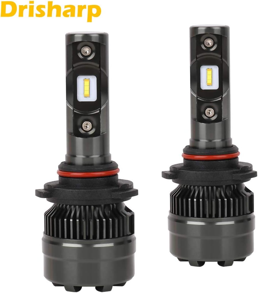 Drisharp 9005/HB3 LED Headlight Bulbs Conversion Kit DOT Approved, 12x CSP Chips 8000Lm 6500K 70W Cool White, Adjustable Beam - 2 Yr Warranty