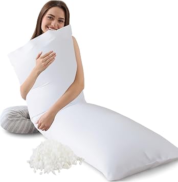 Memory Foam Body Pillow Insert,Bed Pillow for Adults, White