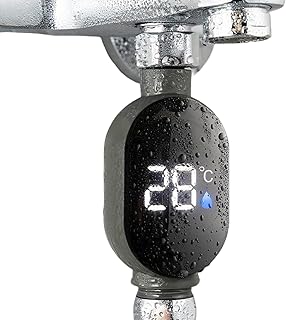 Shower Thermometer - with LED Display, Instant-Read Thermometer, Smart Water Heat Meter, Accurate Showers Temp Sensor, for Shower Stalls, Heads & Systems, for for Baby Kids Home Bathroom Kitchen
