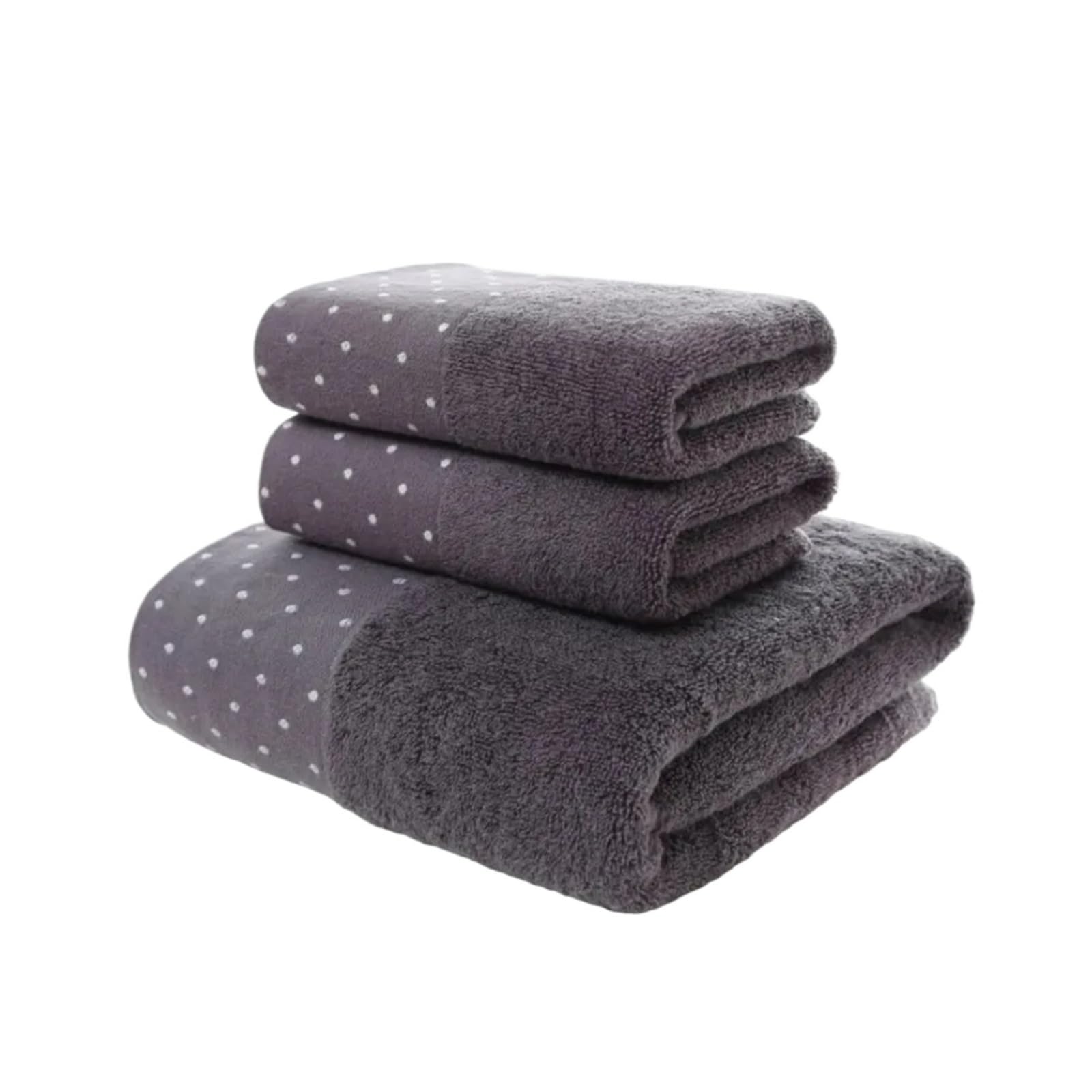 ZYAYNG Set Of 3 Cotton Bathroom Towels Sets 2pcs Hand Face Towel 35x75cm And 1pcs Big Bath 70X140cm Washcloths Gift For Bathroom(Color5)