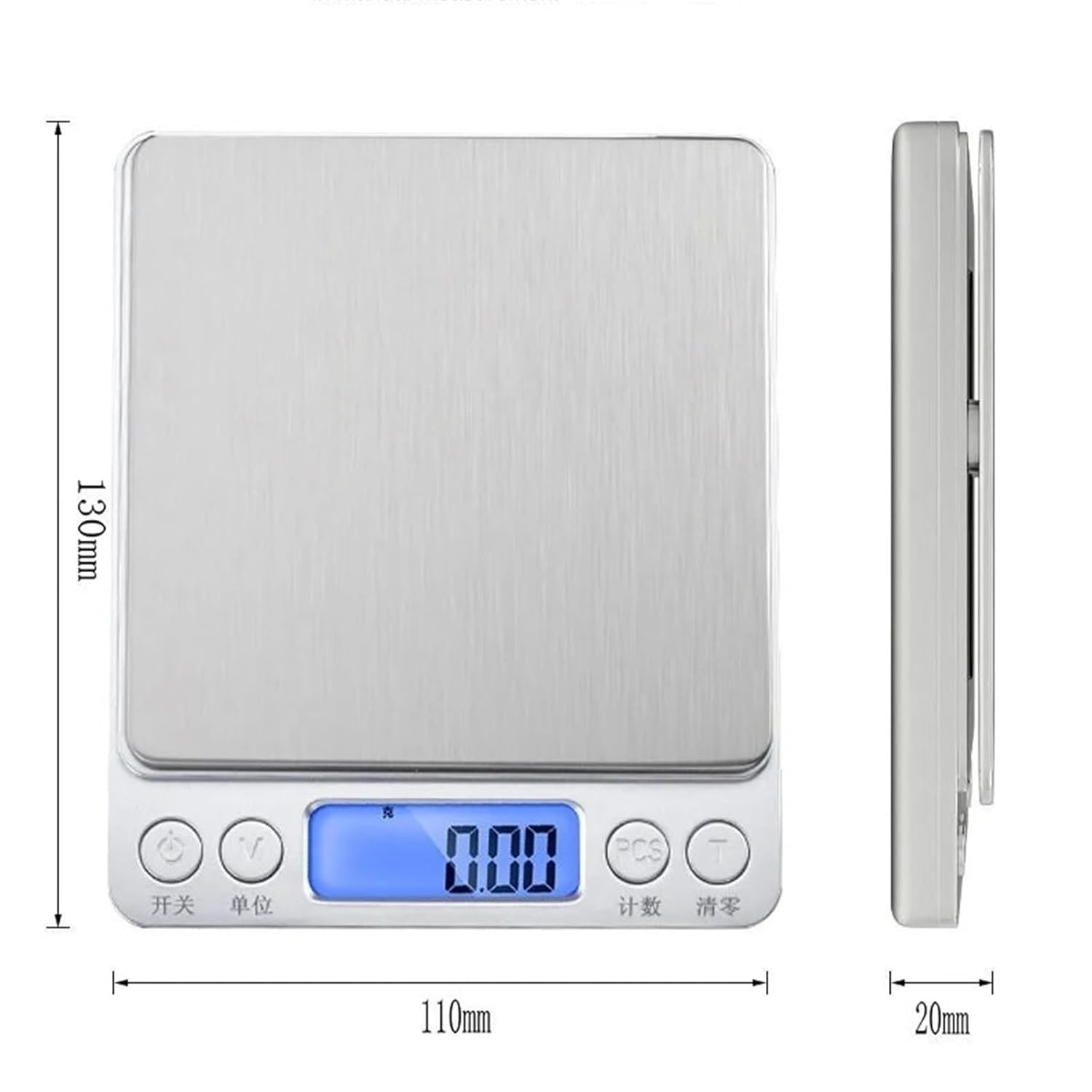Digital Scale- Digital Kitchen Scale Pocket Stainless Steel Electronic Balance 0.1/3000g Weigh Scales
