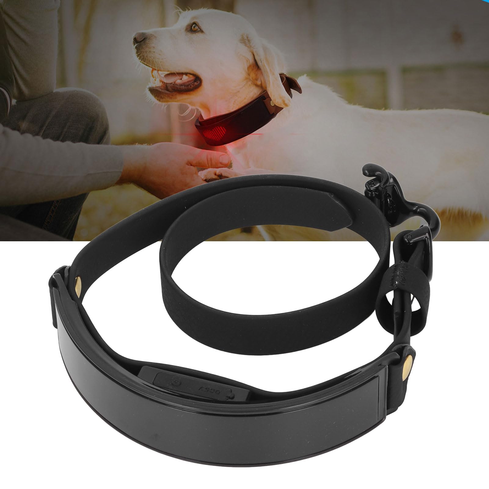 Collar de LED, Collar LED Programable DIY Recargable para Pasear Perros, Collar Nocturno Brillante para Mascotas con Pantalla de Bricolaje y Cinturones Ajustables (Luz roja)