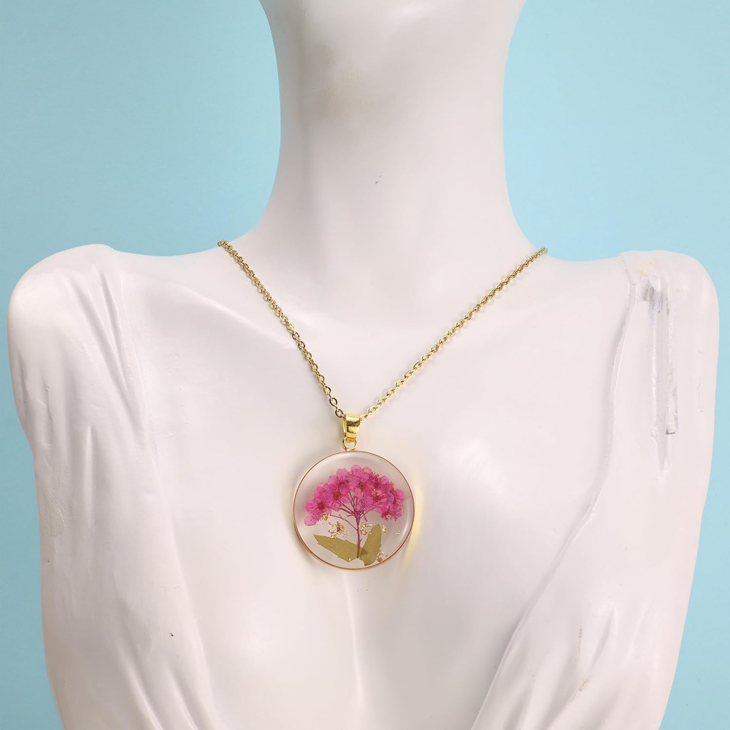 Real Flower Necklace Handmade Pressed Flower Necklace Gold Pressed Flower Necklace - Image 2