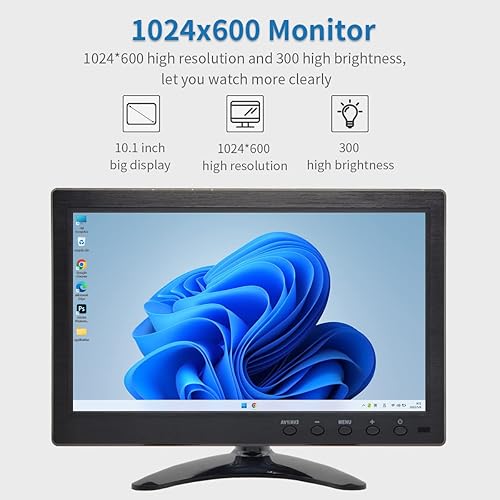 Miniatura 2 de Monitor de seguridad y pantallas de 10.1 pulgadas, resolución de 1024 x 600, entrada HDBNCAVVGAUSB, altavoces duales integrados, monitor LCD
