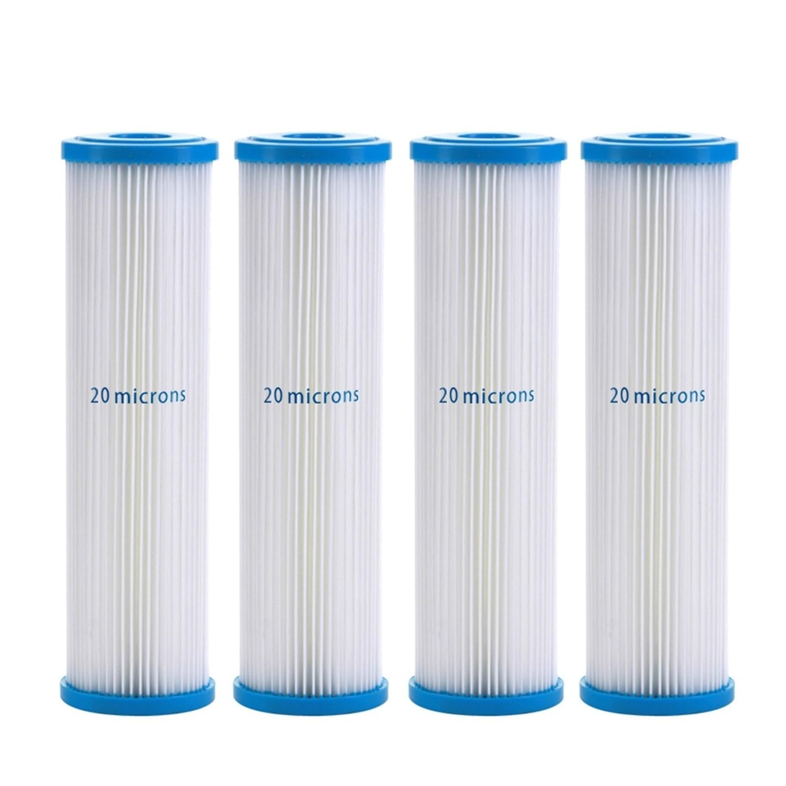 Accessori For Cartuccia Filtro Acqua Sedimenti In Poliestere Pieghevole 2,5x10 Pollici 20 Micron - Confezione Da 4
