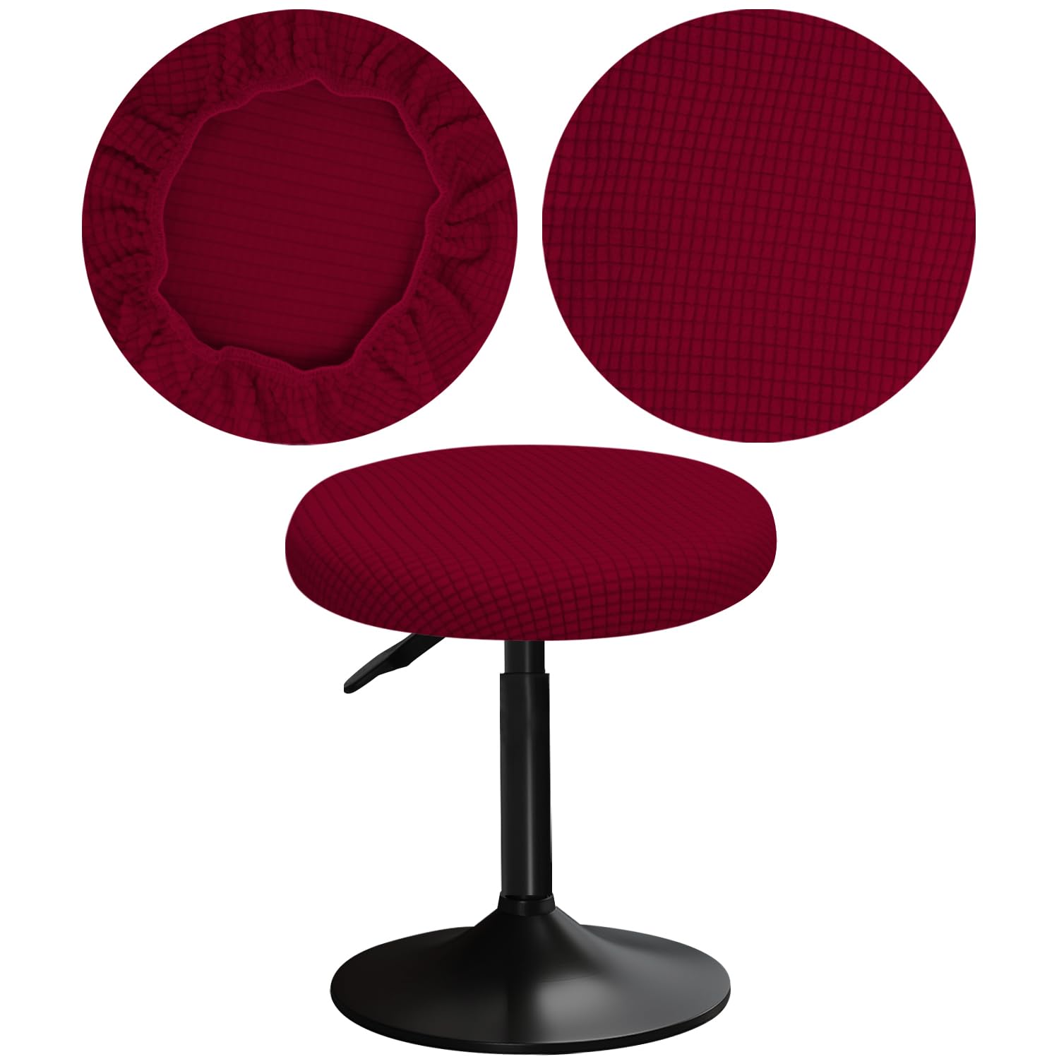 YINGAYOU Stool Covers Round 12-16" Bar Stool Seat Covers Round with Plush Squares