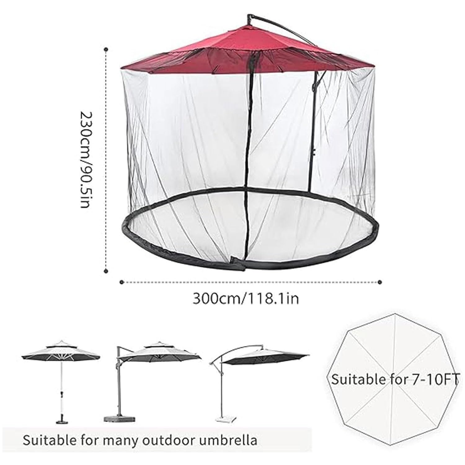 Moustiquaire Parasol Carré de 3X3 m pour Jardin Exterieur Gazebo (Noir) | Moustiquaire pour parasol déporté, Protection insectes pour parasol, Moustiquaire rectangulaire de jardin, table