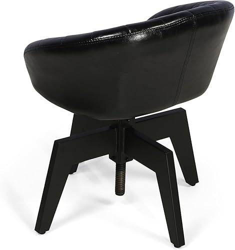 Miniatura 8 de Sofá de ocio individual, Asiento de escritorio giratorio ajustable para oficina en casa, Cuero acolchado con patas de metal, Muebles de diseño de