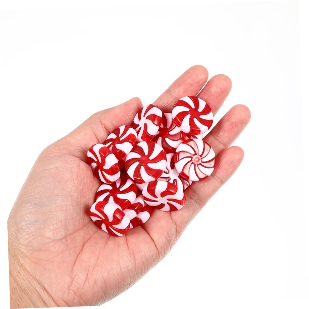 ABOOFAN 5 Sätze Süßigkeiten-weihnachtsdekorationen Süßigkeiten Christbaumschmuck Weihnachtsbaum Süßigkeiten Weihnachtssüßigkeiten-DIY- Weihnachtslichter Rot Acryl 50 Stück * 5