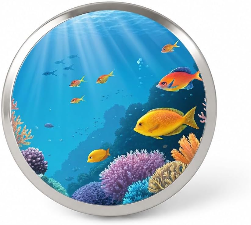 Bright Colorful Fish Coral Light Rays Tropical Ocean Lapel Pin