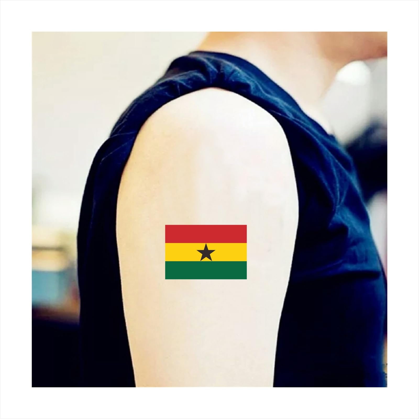 Womaha 30 Sheets Ghana Flag Temporary Tattoos for Kids Adults Fans Fake Face Tattoo Stickers, Red Yellow Green - Image 3