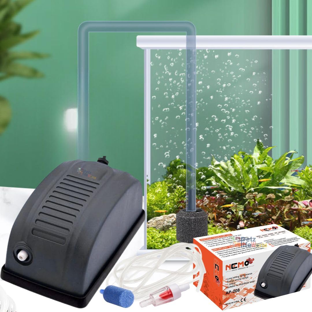 VAYINATO Nemo Single Way Aquarium Fish Tank Airpump With Free 2 Meter Airtube And Airstone And Checkvalve|Ap-208|2.5 Watts|3L/Min (B0D2WJQ3YC) Amazon Price History, Amazon Price Tracker