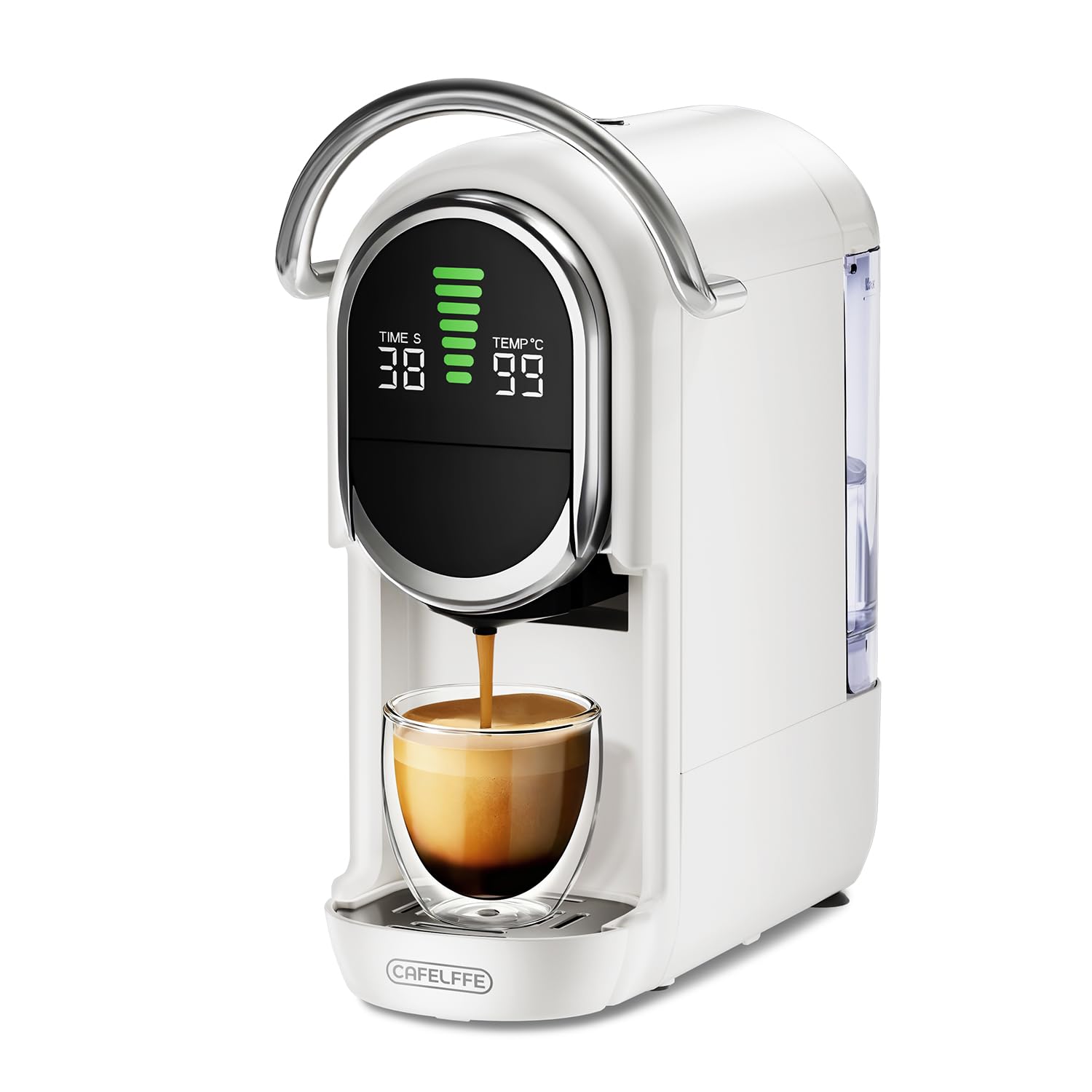 CAFELFFE 6-in-1 Kapselkaffeemaschine, 7 Wassereinstellungen & Heiß-/Kaltbrühfunktion, 19 Bar Espressomaschine, kompatibel mit NES Original/DG/ESE/K-Cup-Kapseln/Tee/gemahlenem Kaffee, 1450 W