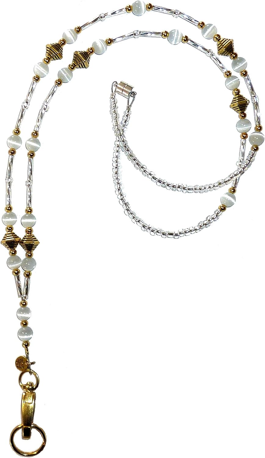 SUPER SLIM Style Fashion Women's Beaded Lanyard 34, Breakaway and Non breakaway available
