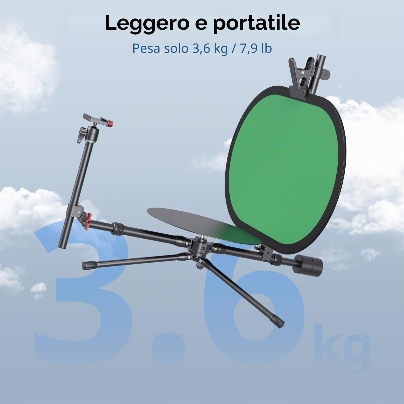 SMALLRIG Professional 12" 360° Photography Giradischi, Angolo di ripresa Regolabile, Piattaforma Rotante Video Portatile, con Piastra QR per Arca, per Fotografia di Prodotti - 4807