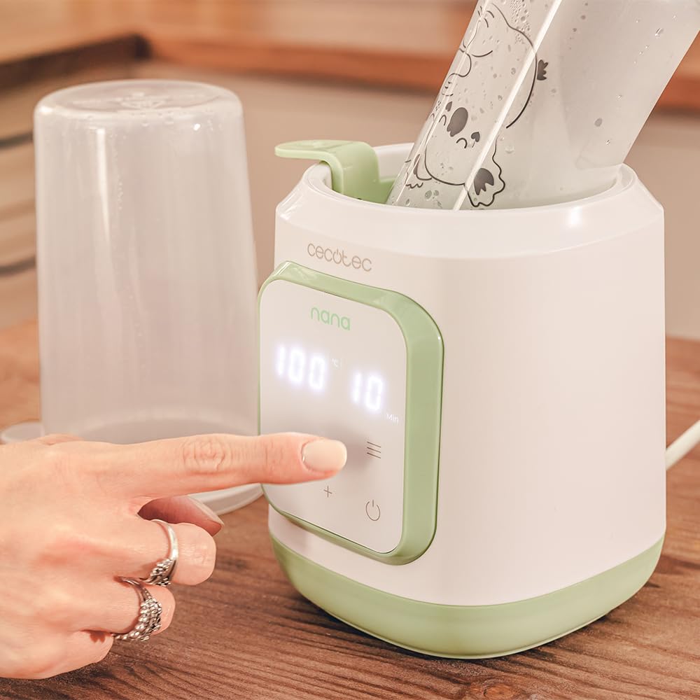 Cecotec Scaldabiberon - Sterilizzatore Biberon Nana BabyCare Single BottleWarmer, 4 modalità, Cestello per il Biberon, Senza BPA, Sicuro per Conservare Acqua, Latte e Alimenti