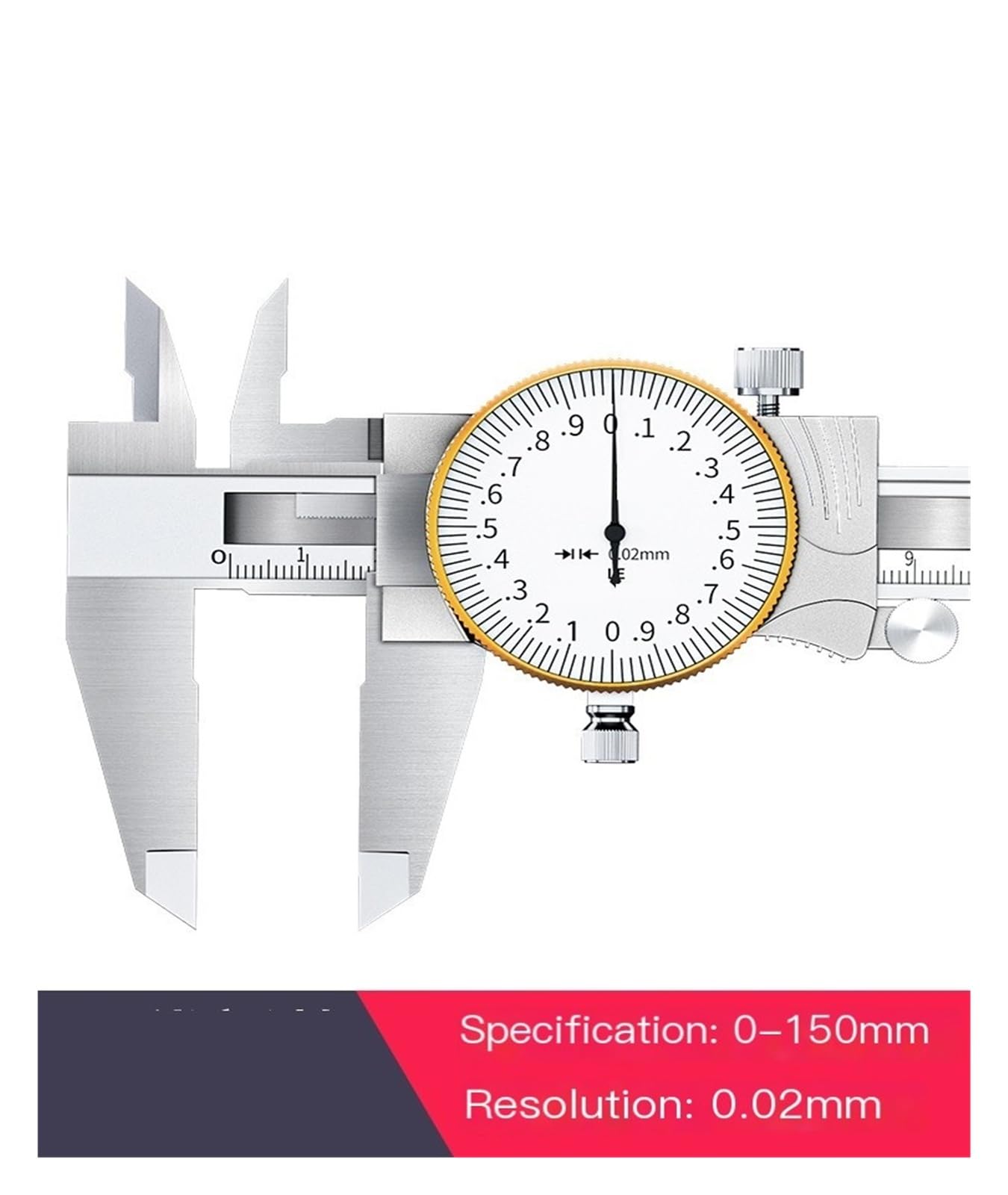 Calibrador con medidor 0-150mm calibrador vernier de acero inoxidable calibrador mecánico industrial