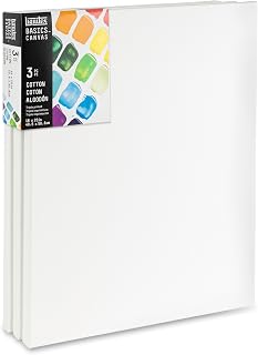 Liquitex BASICS Pre-Stretched Cotton Canvas 3-Pack 16x20" - Triple Primed, Acid-Free for Acrylic & Oil Painting