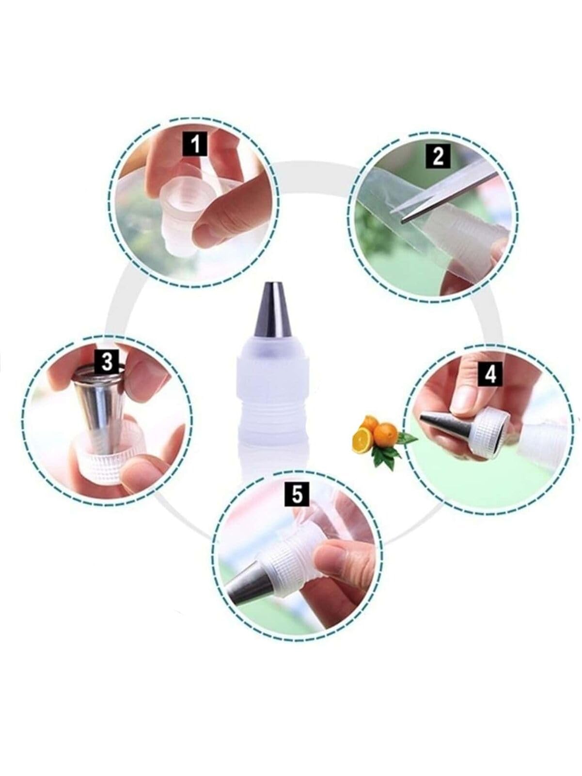 Piping Tip Kupplungen für Spritztüllen, Standard-Kupplungen für kleine Dekorations- und Füllspitzen, 12 Stück, Weiß, Kunststoff, Rund