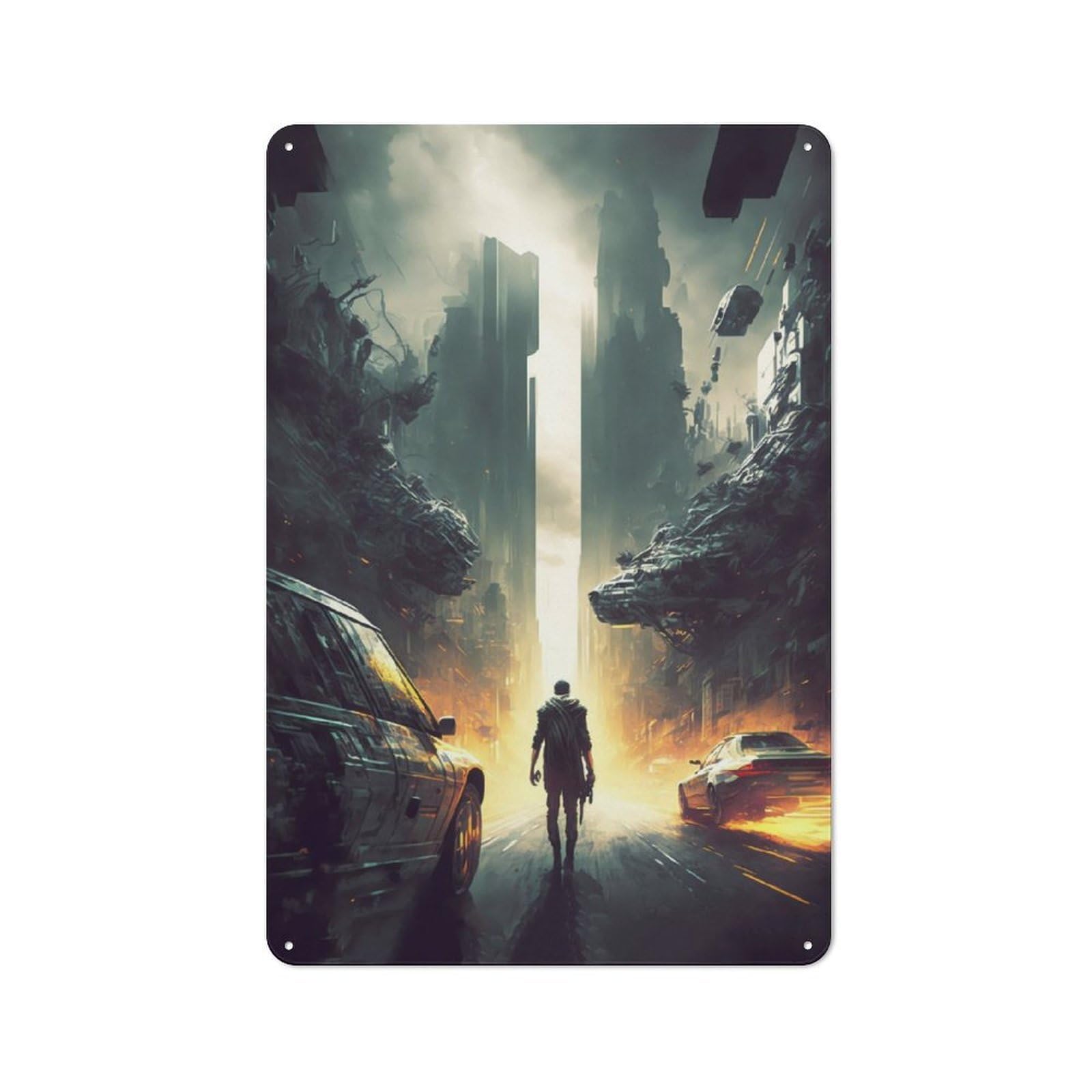 Junmoney Science Fiction Retro Tin Sign 30X20cm For Man Cave Or Games Room, A Decorative Christmas Gift For Leisure-Room Decor Enthusiasts