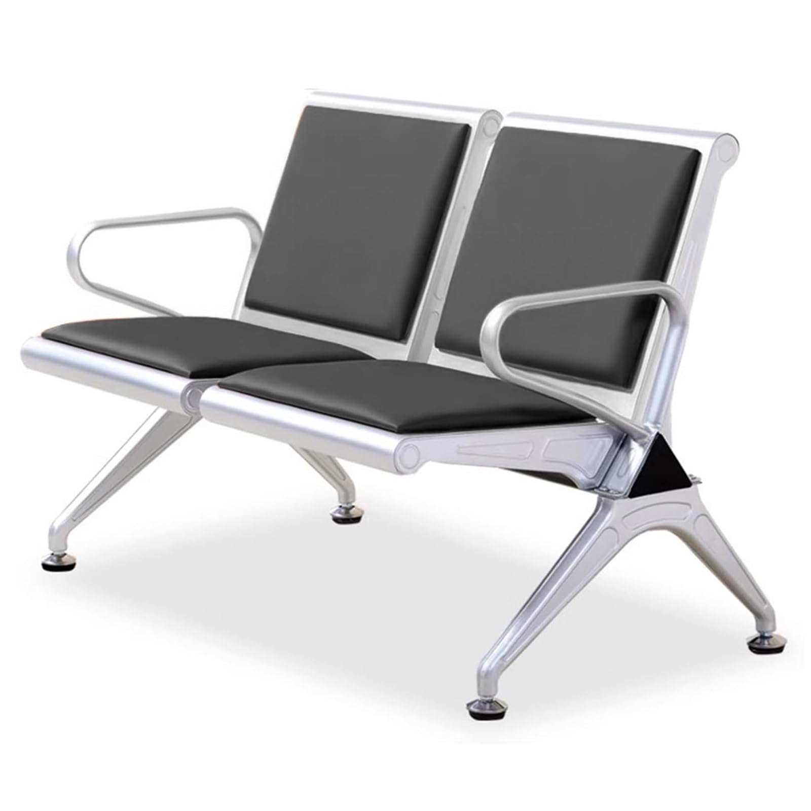 SaryEdge Office Reception Chair Set Leather Room Sofa for Airport 2-Seater Reception Bench with Armrests Perfect for Banks Hospitals & Market,