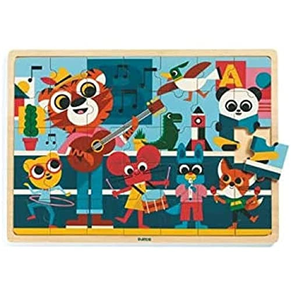DjecoWooden Tray Puzzle - Puzzlo Music