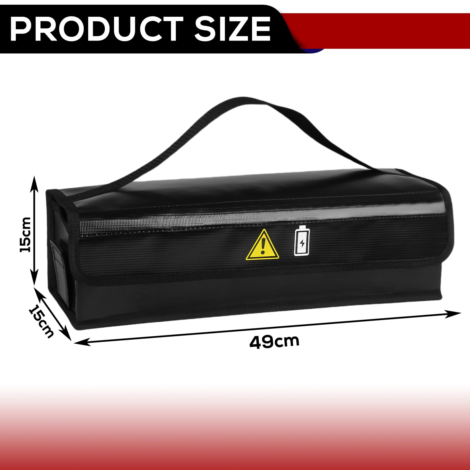airwak EBike Accutas, vuurvaste box voor fietsaccu, Lipo Safe Bag voor explosiebestendig, waterdichte opslag, transport accu, brandbeveiliging tot 3000 °F lithium batterij, beschermhoes, grote ruimte