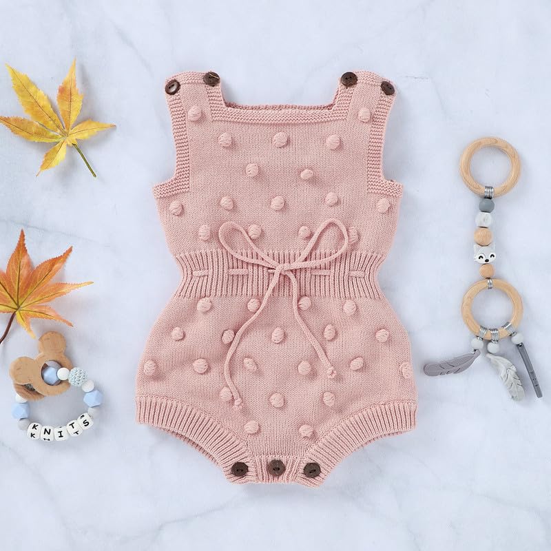 Neiwech Baby Girl Romper Sleeveless Pompoms Knit Rompers Newborn Little Girl Overall Jumpsuit Summer Outfits Clothes2