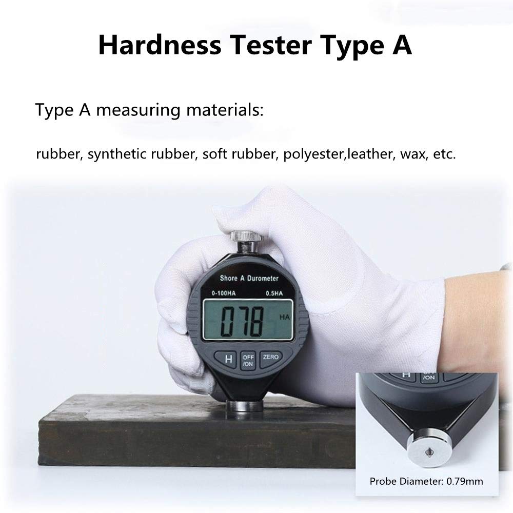 OBEST Durometro Digitale Shore A Schermo LCD Misura Durezza Plastica Gomma Silicone Pneumatici 0-100HA