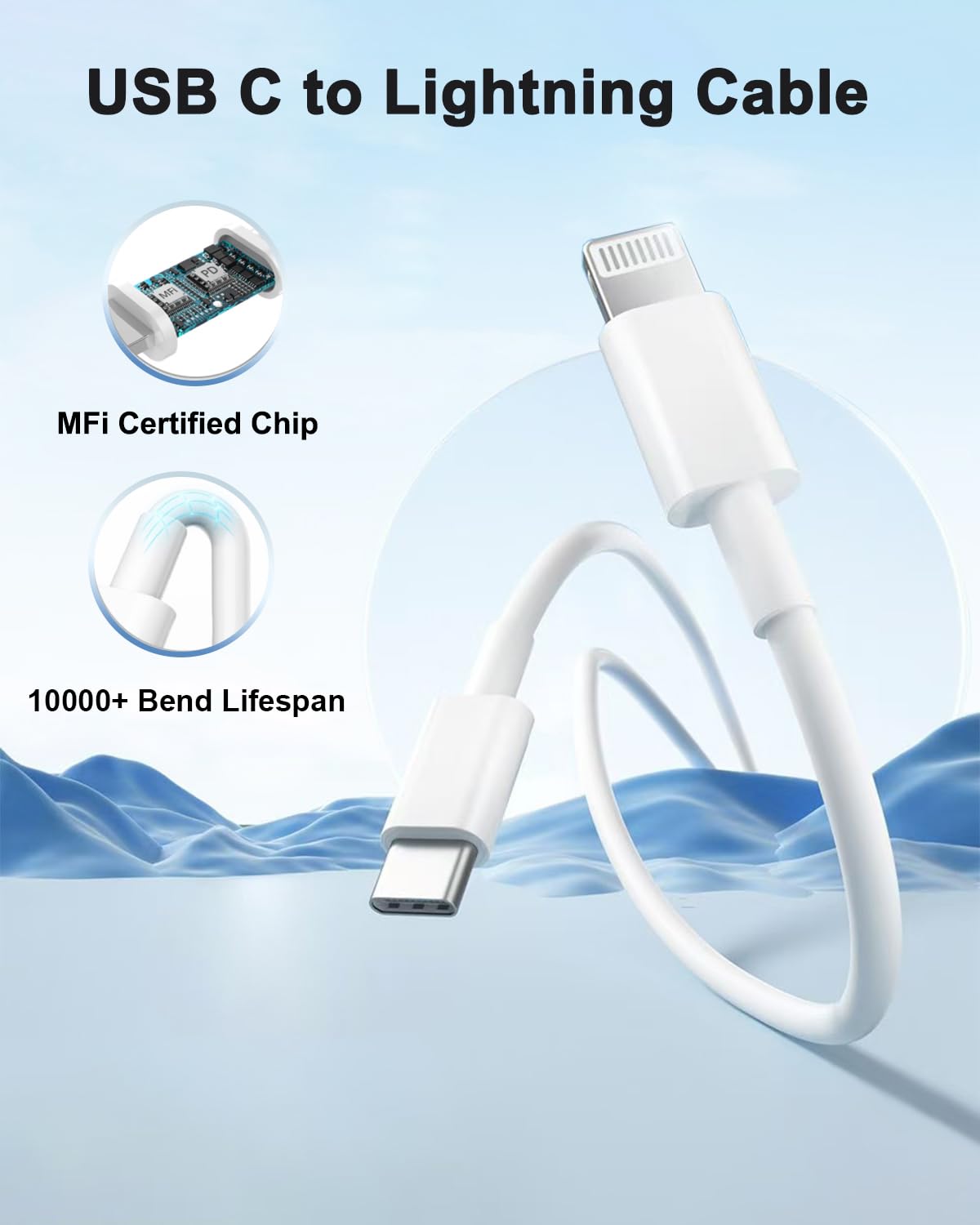 Kit Caricabatterie Rapido IPhone 25W, 2 Adattatori USB-C PD + 2 Cavi Lightning 2m - Compatibile Con IPhone 14/13/12/11, IPad