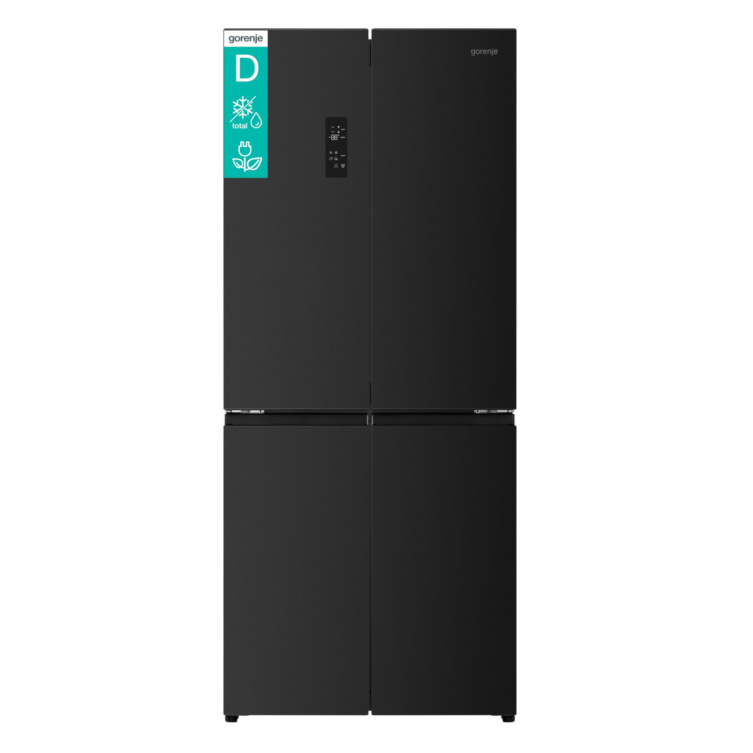 Gorenje NRM819D61BX Cross Door, 460L, CrispZone mit Feuchteregler, Frischbox mit Multifunktion, Eisbox, Fastfreeze, NoFrost, Inverter-Kompressor,BxHxT: 79,4×190×65 cm, Matt Schwarz