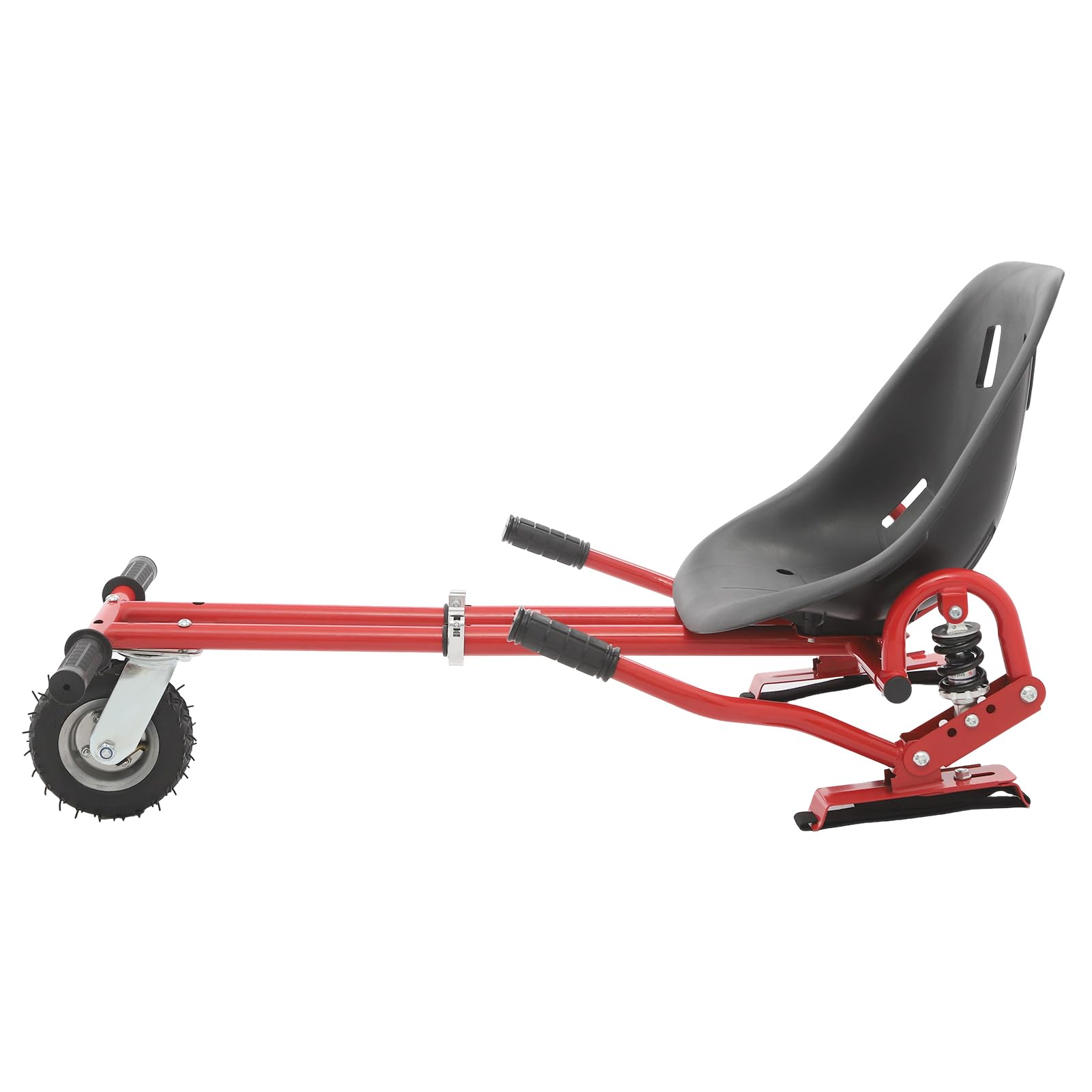 Siège d'hoverboard, Hovercart pour hoverboard de 6,5, 8, 10", fixation de siège réglable, trottinette électrique, trottinette de siège, extension de kart, double barre support de karting (rouge)