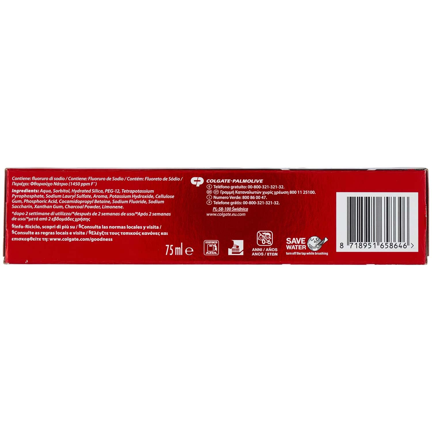 Colgate Max White Carbón Activo Pasta de Dientes 75ml - Pasta de Dientes Blanqueadora - Elimina hasta 100% de las Manchas Superficiales - Carbón Activado y Micro Partículas Minerales — view 6