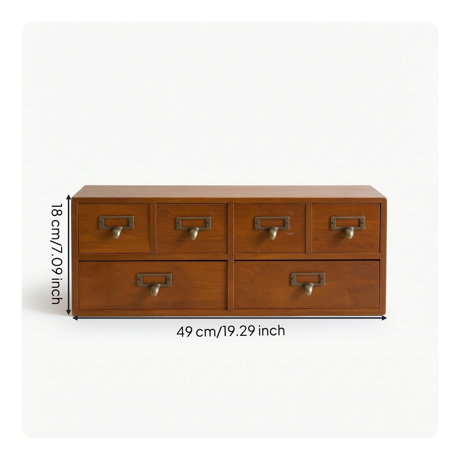 Cassettiera da Tavolo Compatto Mobile in Legno con Cassetti Cassettiera con Scomparti per Artigiani, Scrivania, Toeletta, Sei Cassetti Grandi E Piccoli