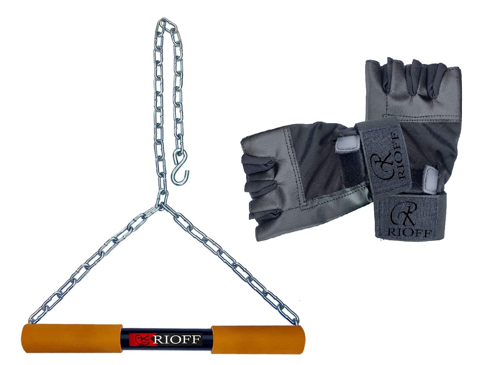 Rioff® Hanging bar Pull Up Bar Height Increasing Chain Hanging Rod | Exercise, Fitness, Chin-up Bar with Weight Lifting Gloves (4FT) (B09VFFMKY8) Amazon Price History, Amazon Price Tracker