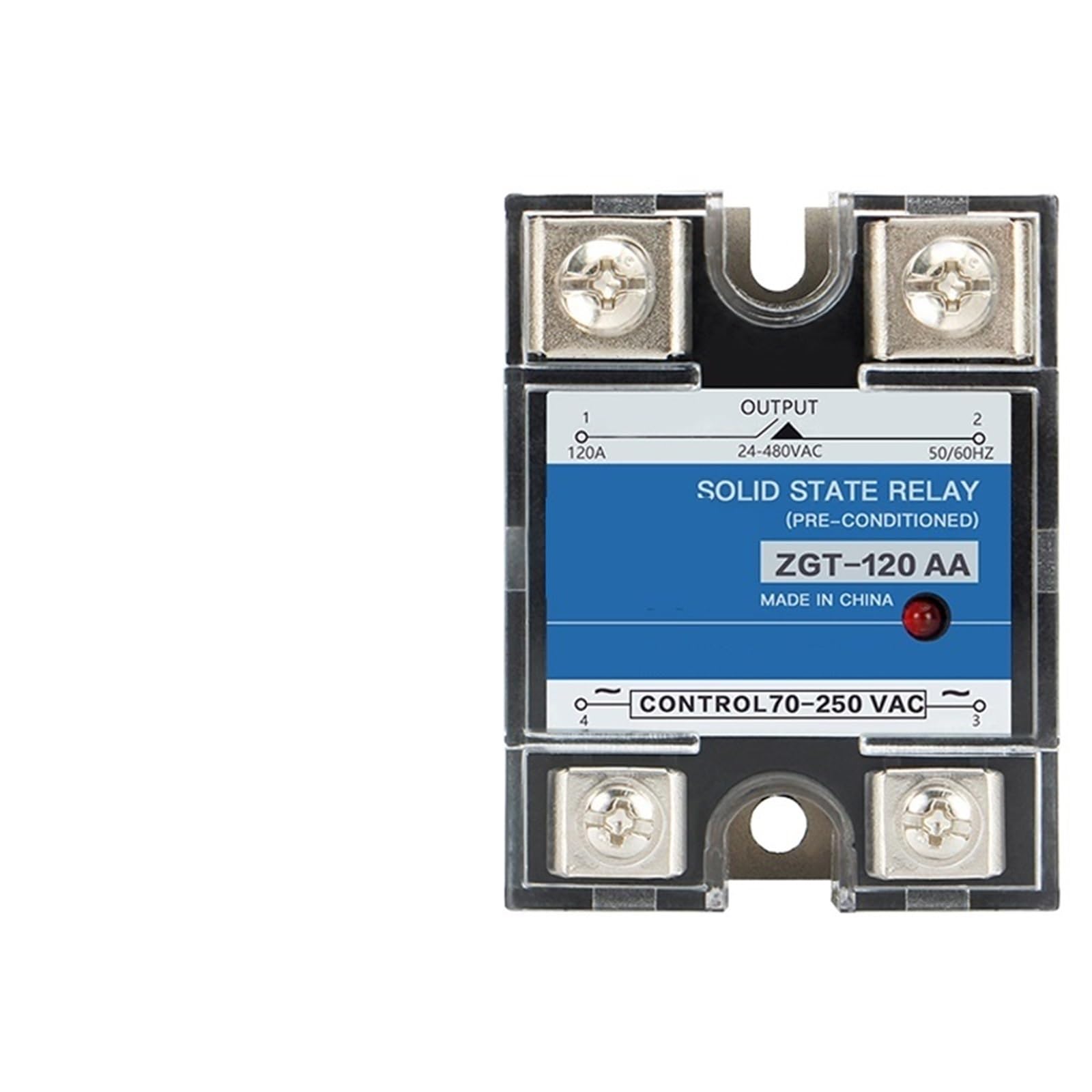 1 Uds SSR-120AA 150AA relé monofásico CA a CA 70-280VAC a 24-480V 120A 150A AA disipador de calor relé de estado sólido(150AA)