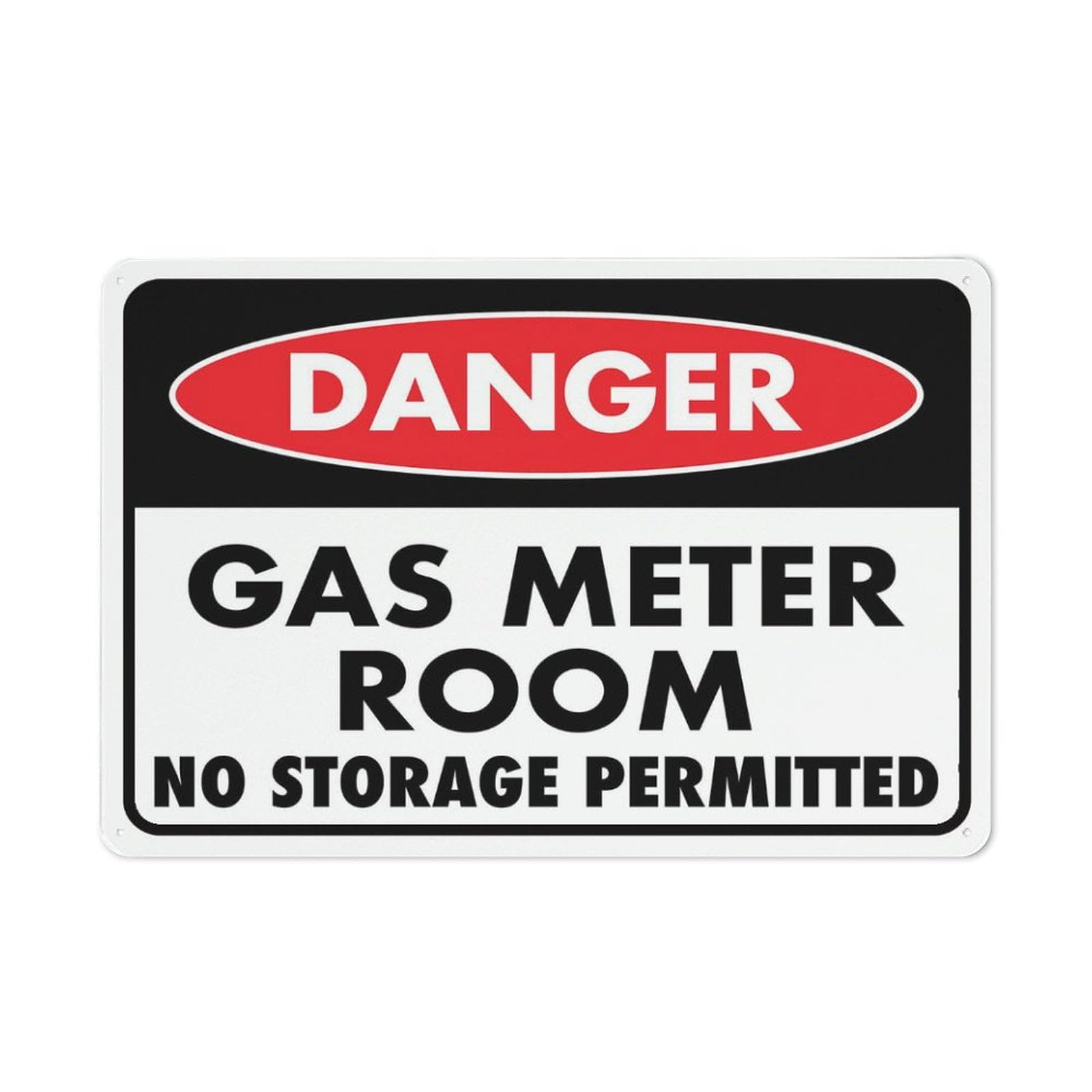 peiyeety Danger Gas Meter Room No Storage Permitted Sign Warning Tin Sign Home Kitchen Farm Garden Garage Wall Decor 12X8Inch